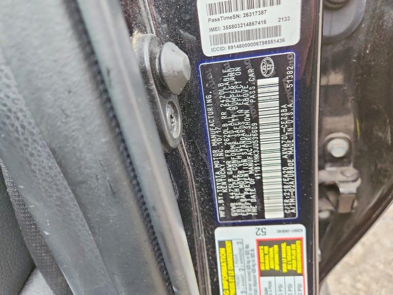Продаж на аукціоні авто 2018 Toyota Camry, vin: 4T1B11HK3JU536609, номер лоту: 46875486