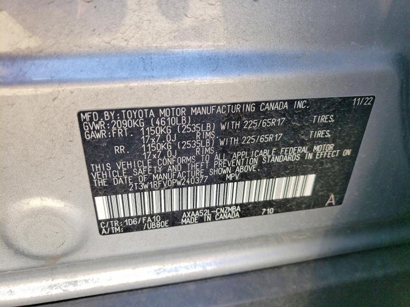 Aukcja sprzedaży 2023 Toyota Rav4, vin: 2T3W1RFV0PW240377, numer aukcji: 45524266