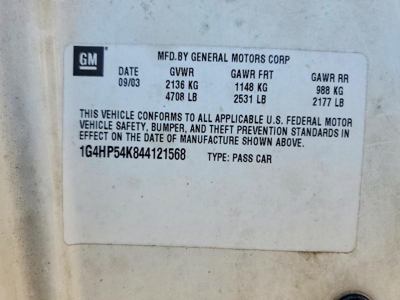 2004 Buick Lesabre მანქანა იყიდება აუქციონზე, vin: 1G4HP54K844121568, აუქციონის ნომერი: 41991136
