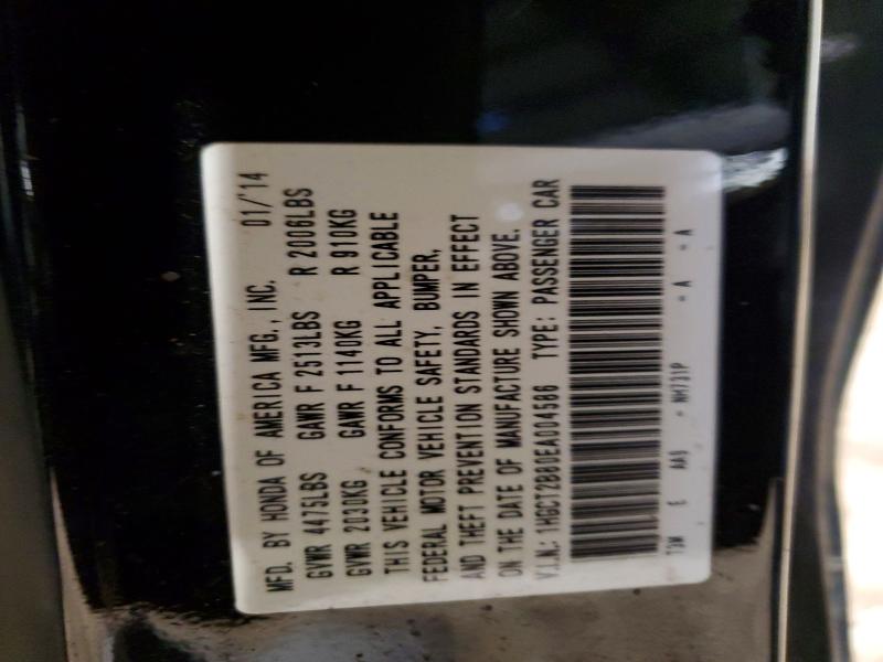 79402385 :رقم المزاد ، 1HGCT2B80EA004586 vin ، 2014 Honda Accord مزاد بيع