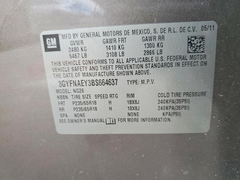 Aukcja sprzedaży 2011 Cadillac Srx, vin: 3GYFNAEY3BS664637, numer aukcji: 79839195