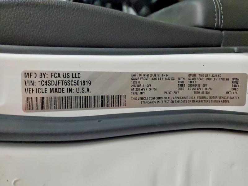 46027996 :رقم المزاد ، 1C4SDJFT6SC501819 vin ، 2025 Dodge Durango مزاد بيع