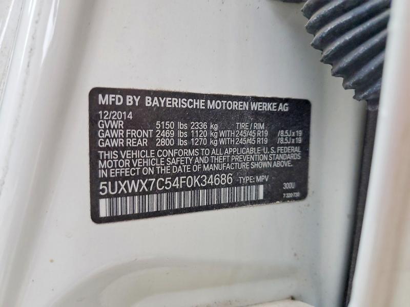 Aukcja sprzedaży 2015 Bmw X3, vin: 5UXWX7C54F0K34686, numer aukcji: 46261046
