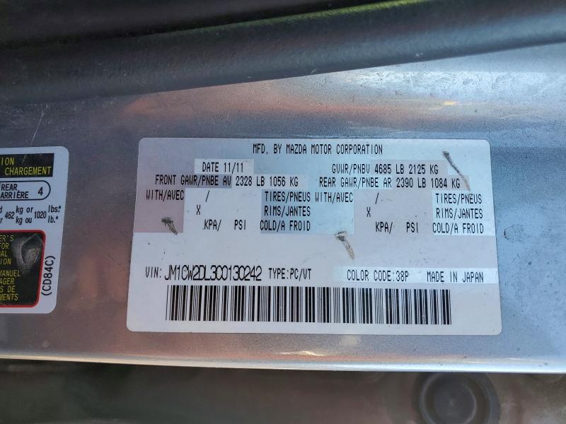 Aukcja sprzedaży 2012 Mazda 5, vin: JM1CW2DL3C0130242, numer aukcji: 78662875