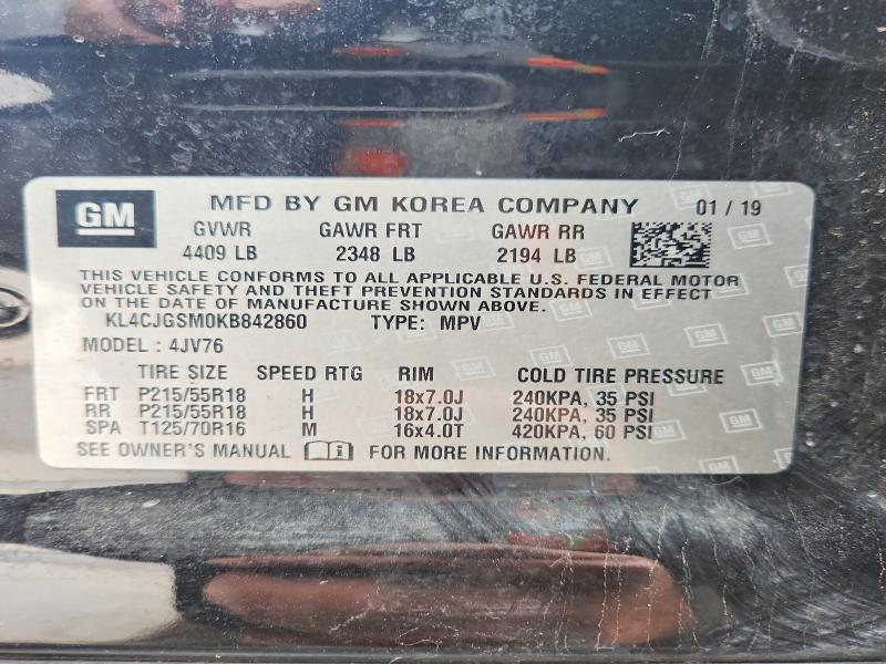 Продажа на аукционе авто 2019 Buick Encore, vin: KL4CJGSM0KB842860, номер лота: 45936896