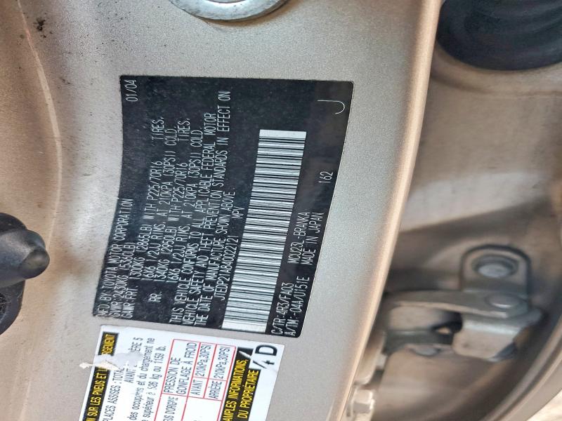2004 Toyota Highlander მანქანა იყიდება აუქციონზე, vin: JTEDP21A840022121, აუქციონის ნომერი: 41917146