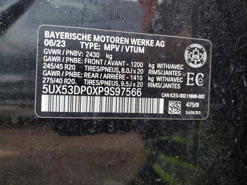 Aukcja sprzedaży 2023 Bmw X3, vin: 5UX53DP0XP9S97566, numer aukcji: 41702686