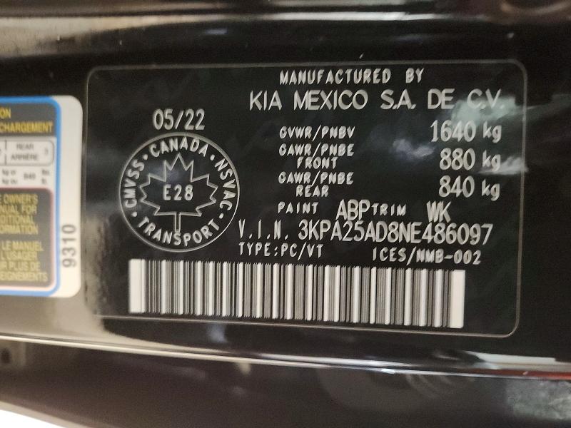 Продаж на аукціоні авто 2022 Kia Rio 5-door, vin: 3KPA25AD8NE486097, номер лоту: 45753846