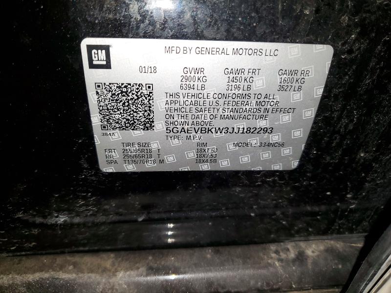 Продаж на аукціоні авто 2018 Buick Enclave, vin: 5GAEVBKW3JJ182293, номер лоту: 45825336