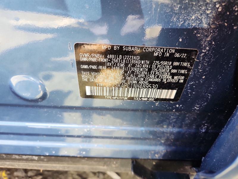 Продаж на аукціоні авто 2022 Subaru Forester, vin: JF2SKAPC1NH489530, номер лоту: 47346566
