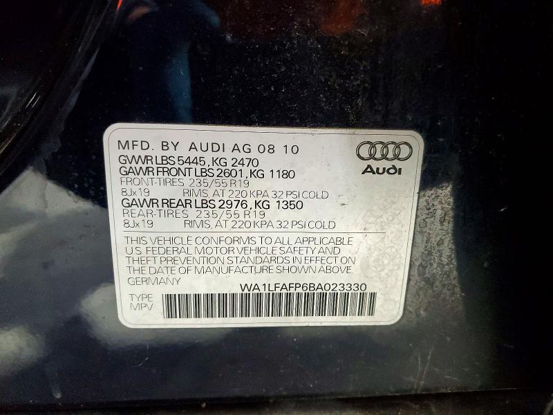45884356 :رقم المزاد ، WA1LFAFP6BA023330 vin ، 2011 Audi Q5 مزاد بيع
