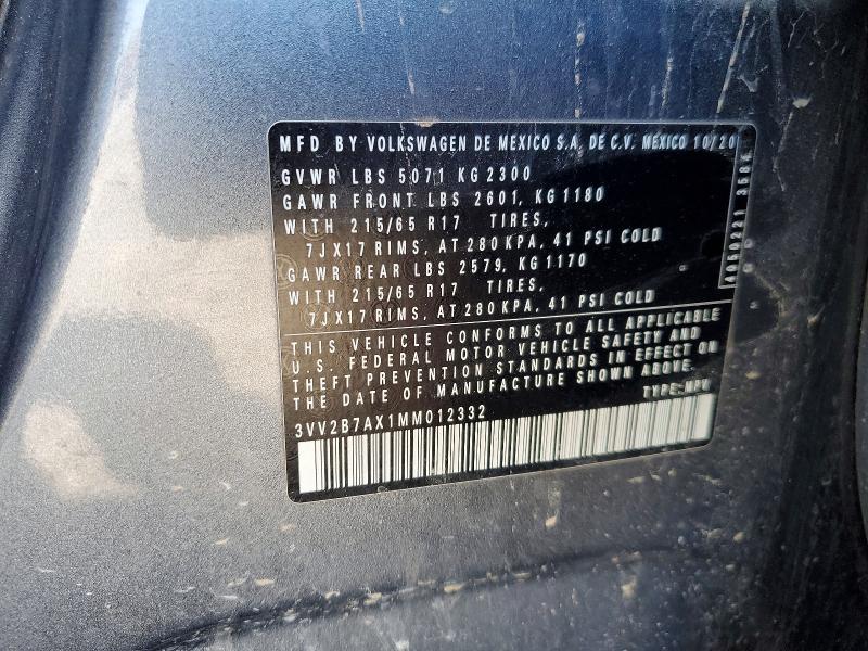 Продаж на аукціоні авто 2021 Volkswagen Tiguan, vin: 3VV2B7AX1MM012332, номер лоту: 46509726