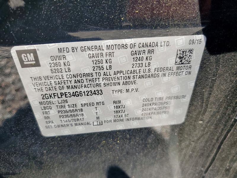 2016 Gmc Terrain მანქანა იყიდება აუქციონზე, vin: 2GKFLPE34G6123433, აუქციონის ნომერი: 47242316