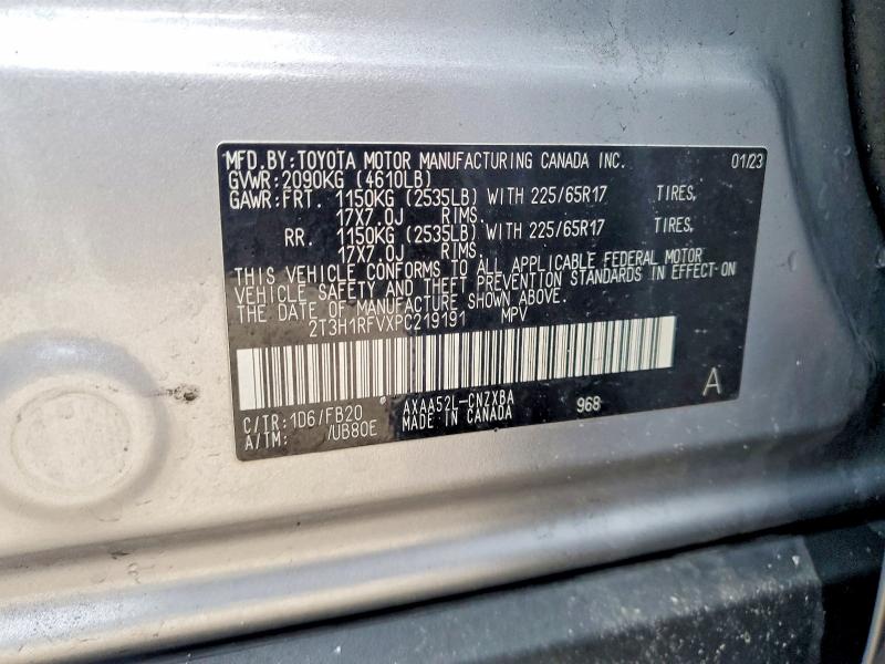 Продаж на аукціоні авто 2023 Toyota Rav4, vin: 2T3H1RFVXPC219191, номер лоту: 41922966