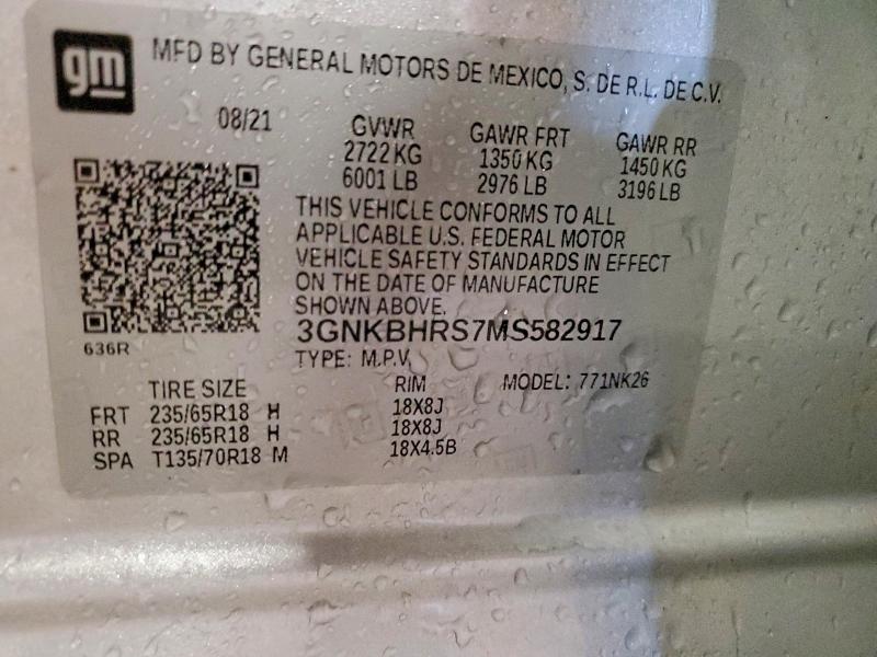 Продаж на аукціоні авто 2021 Chevrolet Blazer, vin: 3GNKBHRS7MS582917, номер лоту: 46167936