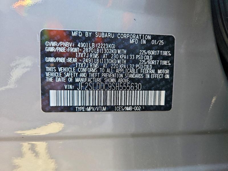 45648596 :رقم المزاد ، JF2SLDDC9SH555630 vin ، 2025 Subaru Forester مزاد بيع