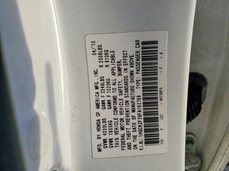 2015 Honda Accord მანქანა იყიდება აუქციონზე, vin: 1HGCR2F38FA162768, აუქციონის ნომერი: 47513596