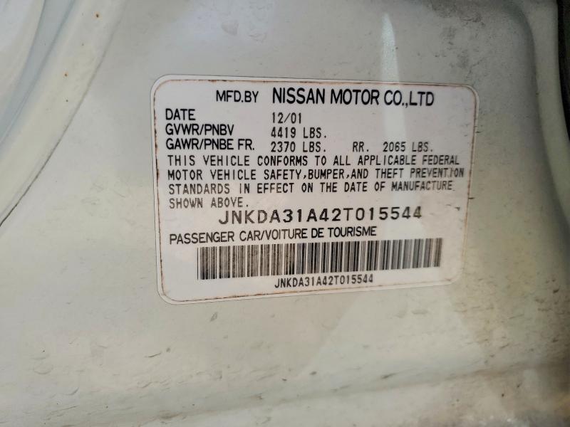 Aukcja sprzedaży 2002 Infiniti I35, vin: JNKDA31A42T015544, numer aukcji: 48208126