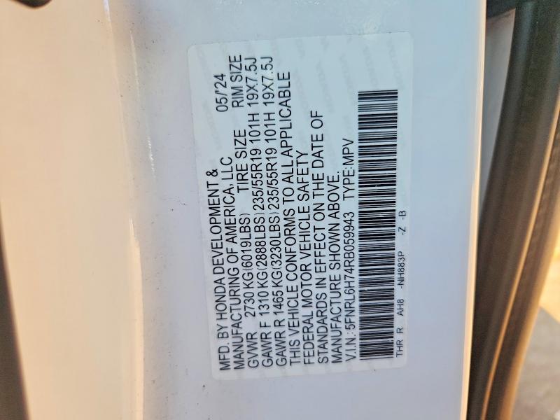 Продажа на аукционе авто 2024 Honda Odyssey, vin: 5FNRL6H74RB059943, номер лота: 47870546