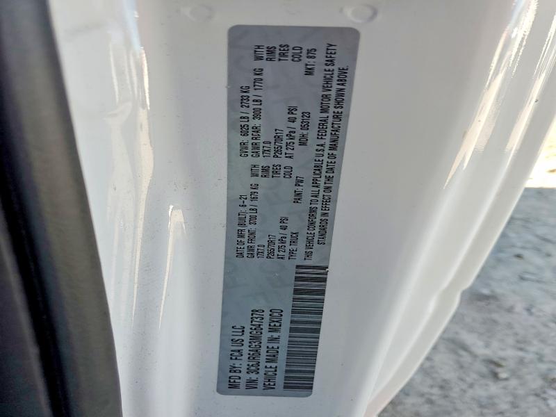 2021 Ram 1500 Classic მანქანა იყიდება აუქციონზე, vin: 3C6JR6AG3MG647378, აუქციონის ნომერი: 41779346