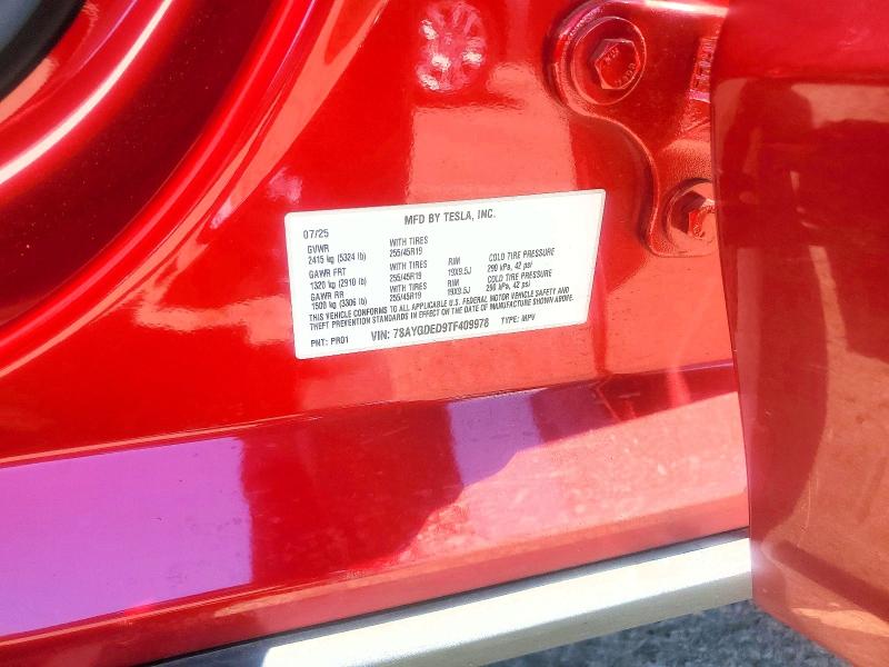 2026 Tesla Model Y მანქანა იყიდება აუქციონზე, vin: 7SAYGDED9TF409978, აუქციონის ნომერი: 46488556