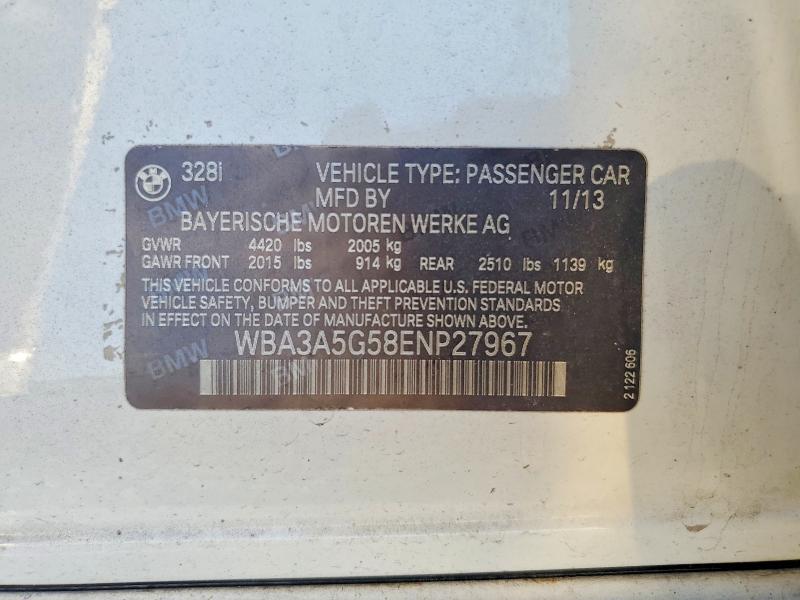 Aukcja sprzedaży 2014 Bmw 328, vin: WBA3A5G58ENP27967, numer aukcji: 45468296