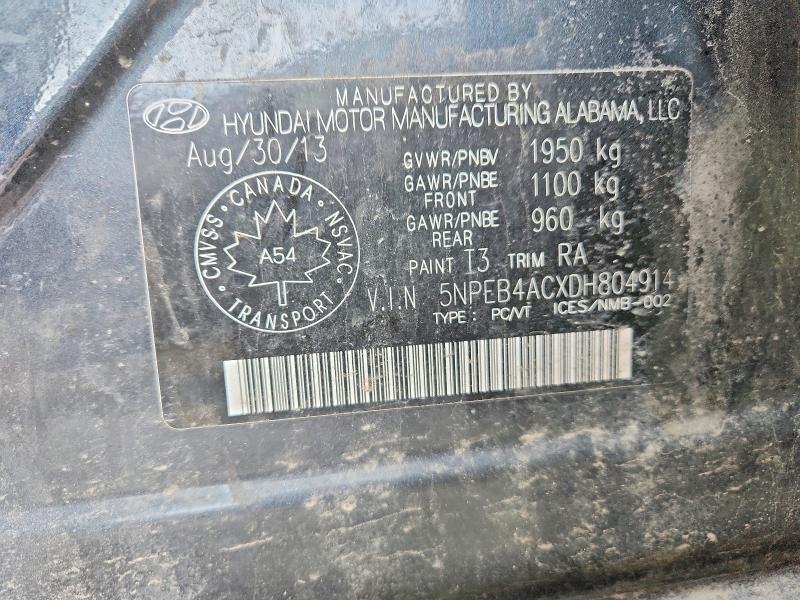 Aukcja sprzedaży 2013 Hyundai Sonata, vin: 5NPEB4ACXDH804914, numer aukcji: 79805215