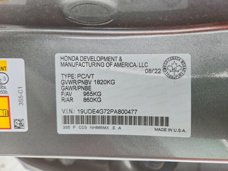 Aukcja sprzedaży 2023 Acura Integra, vin: 19UDE4G72PA800477, numer aukcji: 45767486