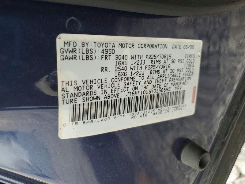 Продажа на аукционе авто 2000 Lexus Rx 300, vin: JT6HF10U5Y0156595, номер лота: 48133616