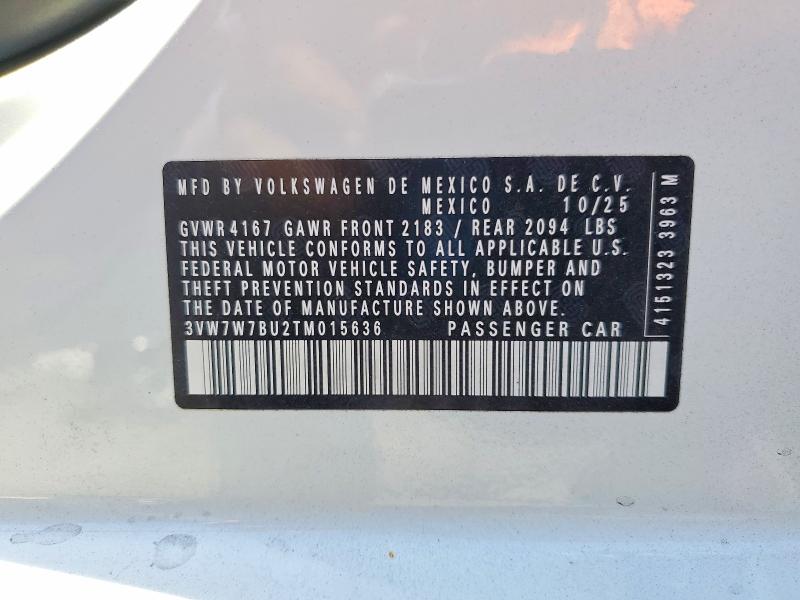 Продажа на аукционе авто 2026 Volkswagen Jetta, vin: 3VW7W7BU2TM015636, номер лота: 47439726