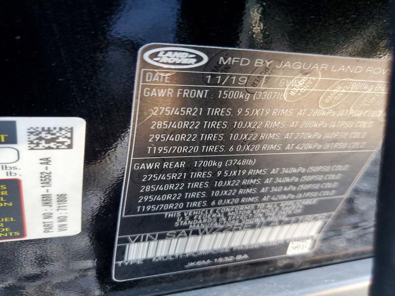 46328436 :رقم المزاد ، SALWZ2RE1LA711806 vin ، 2020 Land Rover Range Rover Sport مزاد بيع