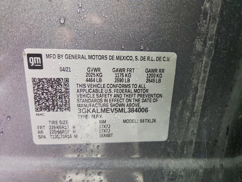 2021 Gmc Terrain მანქანა იყიდება აუქციონზე, vin: 3GKALMEV5ML384006, აუქციონის ნომერი: 41611656