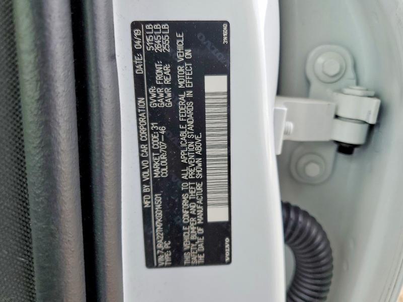 Продаж на аукціоні авто 2019 Volvo S60, vin: 7JRA22TM7KG014501, номер лоту: 47192326