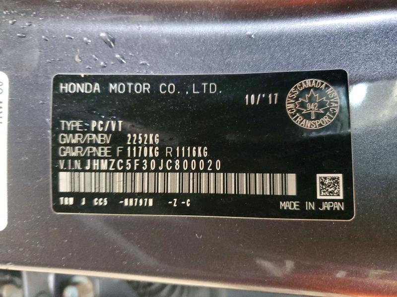 Aukcja sprzedaży 2018 Honda Clarity, vin: JHMZC5F30JC800020, numer aukcji: 46844146