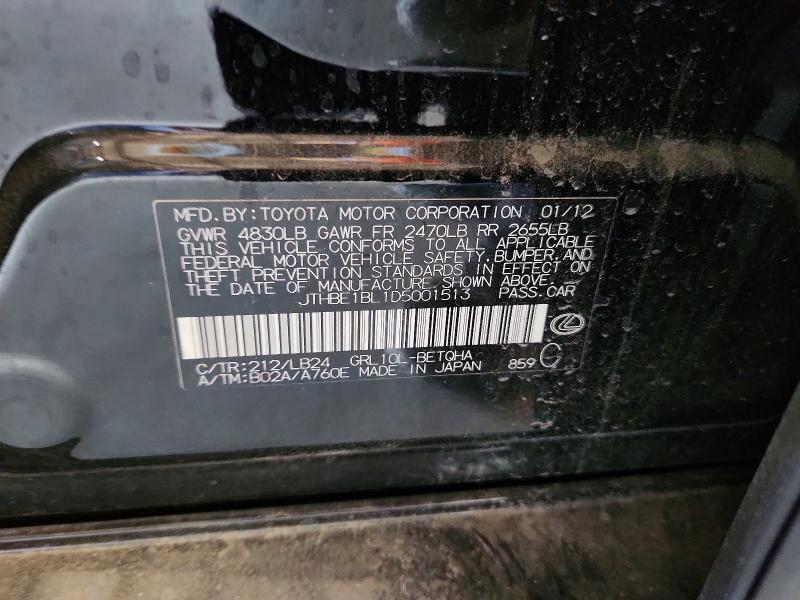 47780716 :رقم المزاد ، JTHBE1BL1D5001513 vin ، 2013 Lexus Gs 350 مزاد بيع