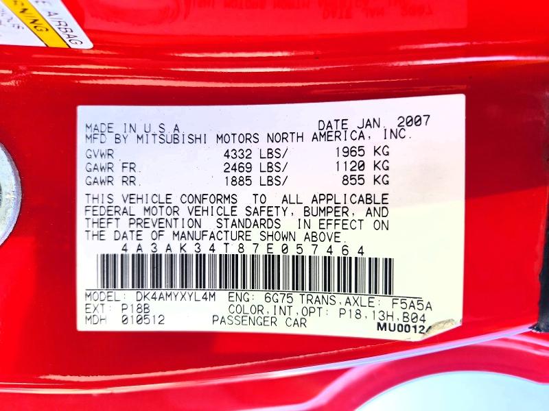 Aukcja sprzedaży 2007 Mitsubishi Eclipse, vin: 4A3AK34T87E057464, numer aukcji: 46394946