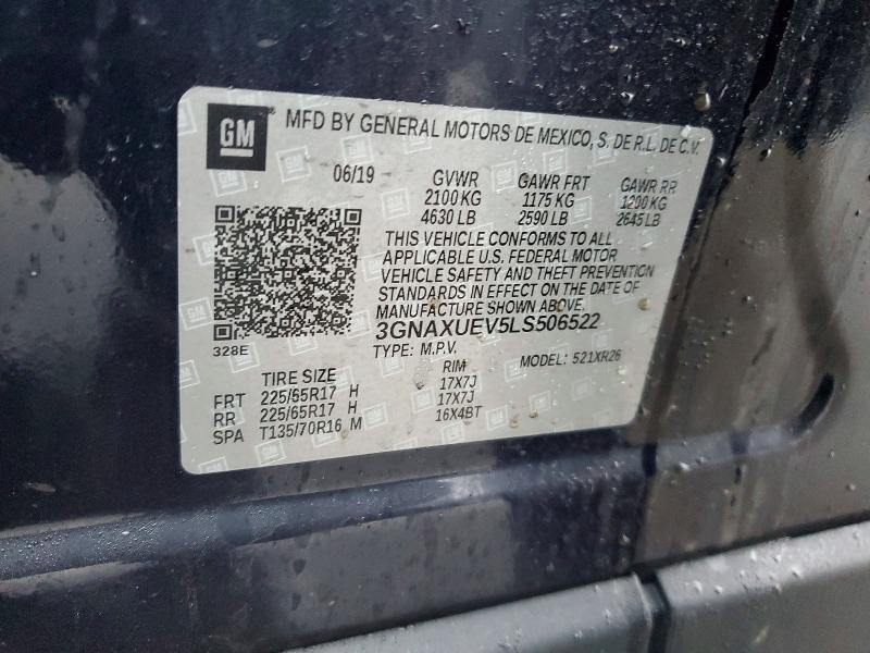 Продажа на аукционе авто 2020 Chevrolet Equinox, vin: 3GNAXUEV5LS506522, номер лота: 45545276