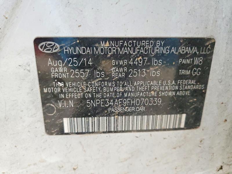 46132286 :رقم المزاد ، 5NPE34AF9FH070339 vin ، 2015 Hyundai Sonata مزاد بيع