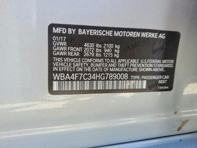 46155296 :رقم المزاد ، WBA4F7C34HG789008 vin ، 2017 Bmw 430i مزاد بيع