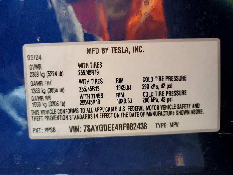 Aukcja sprzedaży 2024 Tesla Model Y, vin: 7SAYGDEE4RF082438, numer aukcji: 46245426