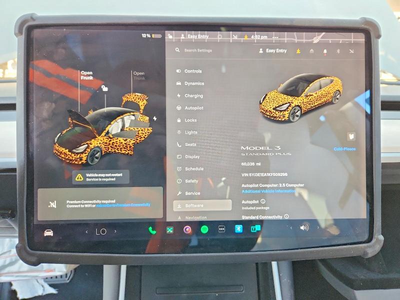 2019 Tesla 3 მანქანა იყიდება აუქციონზე, vin: 5YJ3E1EA1KF509296, აუქციონის ნომერი: 79739835