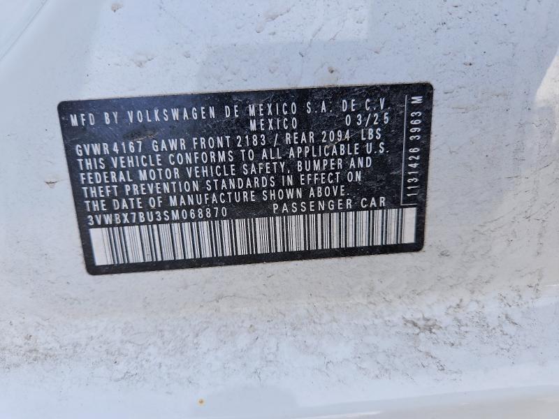 Продаж на аукціоні авто 2025 Volkswagen Jetta, vin: 3VWBX7BU3SM068870, номер лоту: 46771246