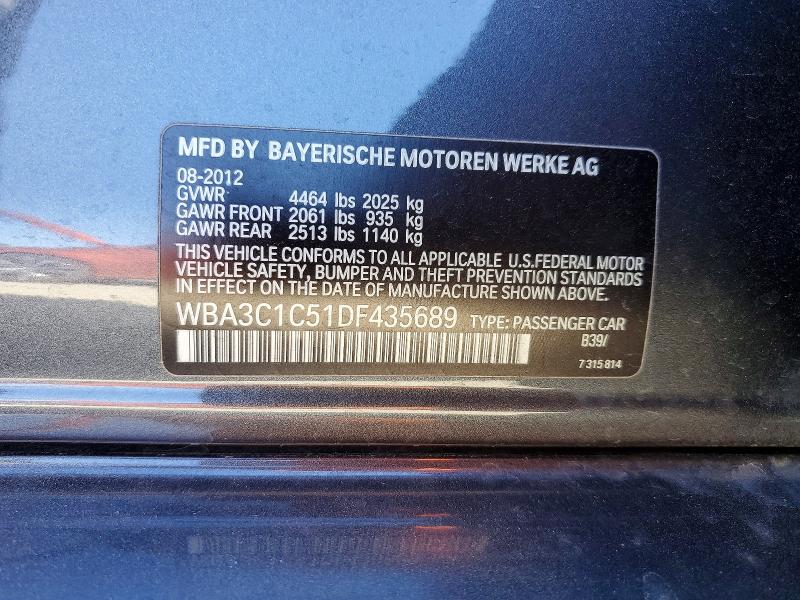 2013 Bmw 328 მანქანა იყიდება აუქციონზე, vin: WBA3C1C51DF435689, აუქციონის ნომერი: 46047586