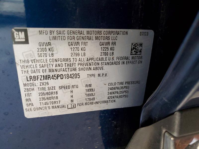 Aukcja sprzedaży 2023 Buick Envision, vin: LRBFZMR45PD184205, numer aukcji: 47978856