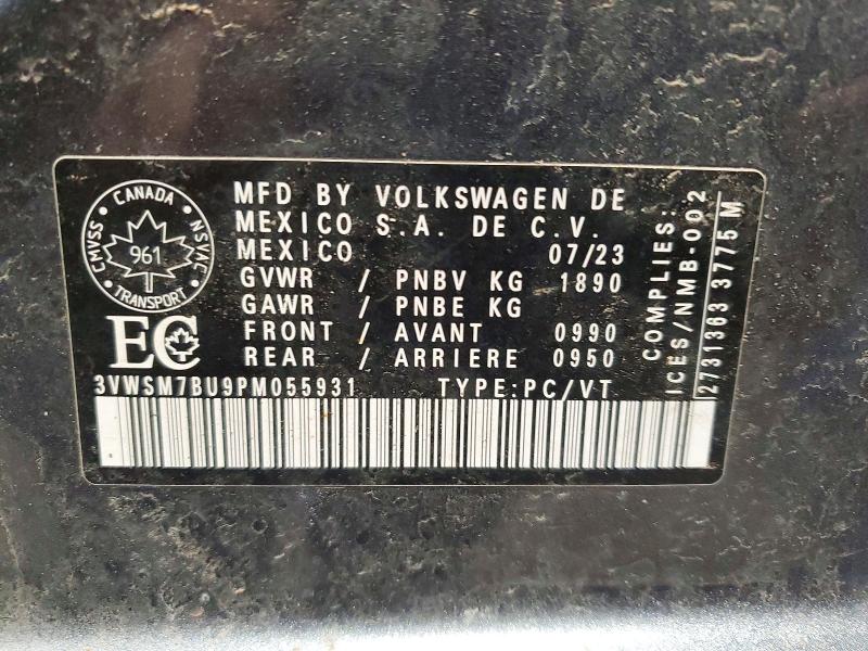 47344426 :رقم المزاد ، 3VWSM7BU9PM055931 vin ، 2023 Volkswagen Jetta Comfortline 1.5 Tsi 4dr مزاد بيع