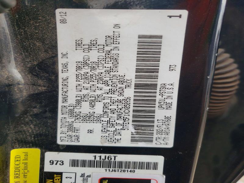 Aukcja sprzedaży 2012 Toyota Tundra, vin: 5TFEM5F1XCX050956, numer aukcji: 41675616