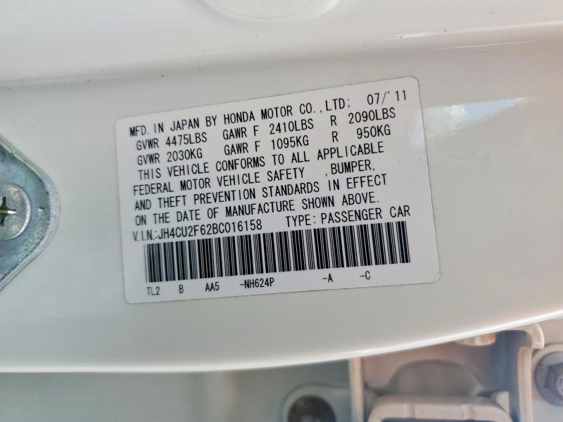 46169376 :رقم المزاد ، JH4CU2F62BC016158 vin ، 2011 Acura Tsx مزاد بيع