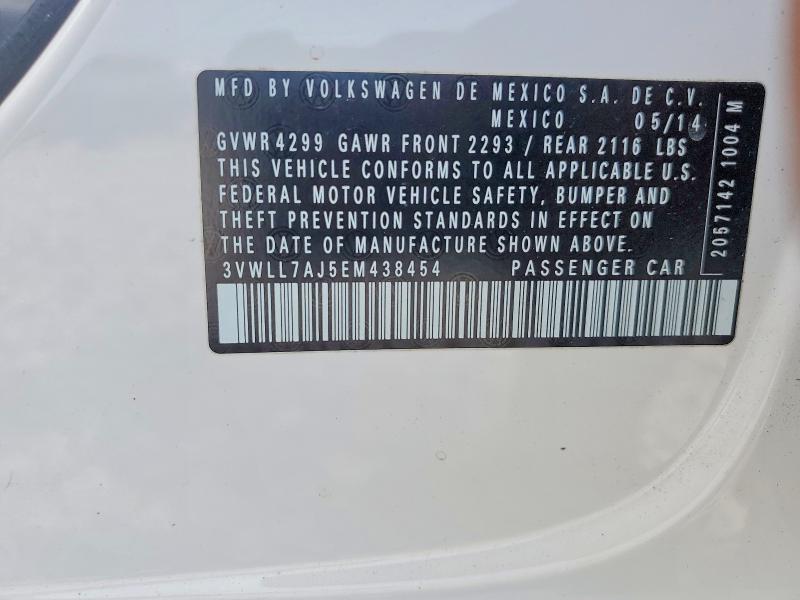 Продажа на аукционе авто 2014 Volkswagen Jetta, vin: 3VWLL7AJ5EM438454, номер лота: 46491626