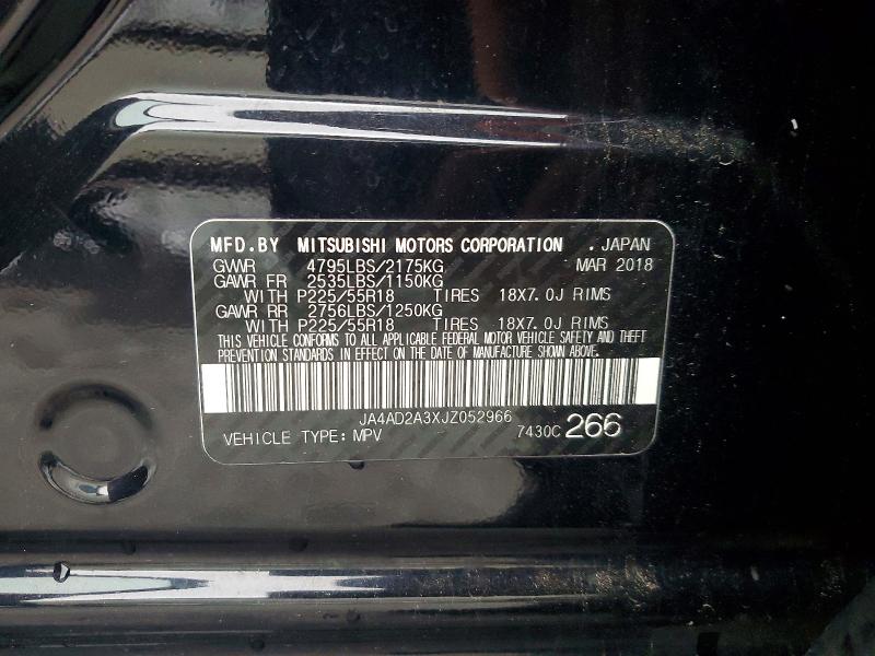 Продаж на аукціоні авто 2018 Mitsubishi Outlander, vin: JA4AD2A3XJZ052966, номер лоту: 45985856