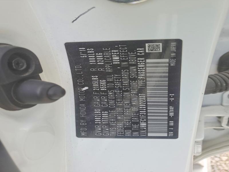 46500926 :رقم المزاد ، JHMFC1F30JX022337 vin ، 2018 Honda Civic مزاد بيع